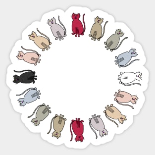 Circle of Magentaverse Rainbow Cats Sticker